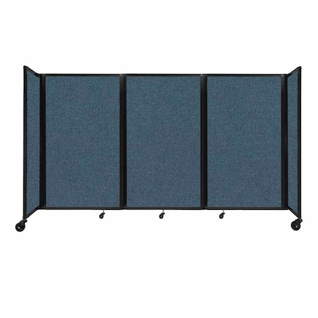 Versare Room Divider 360 Folding Portable Partition 8'6" x 5' Caribbean Fabric 1160402